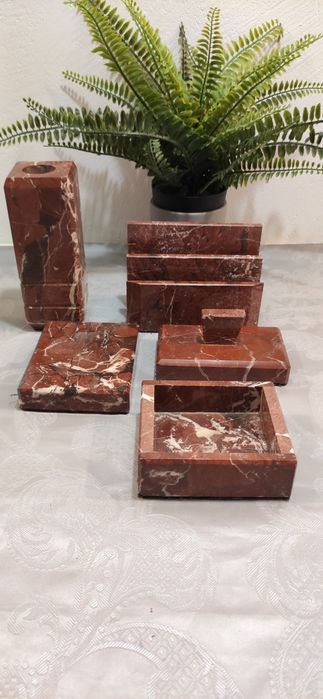 Zestaw biurkowy  marmurkowy art deco