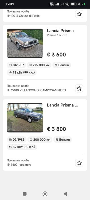 Lancia Prisma .  Продам автомобіль.