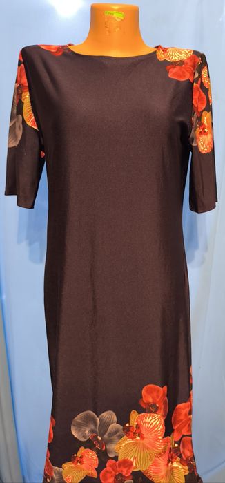 Синя сукня з принтом орхідеї, нова