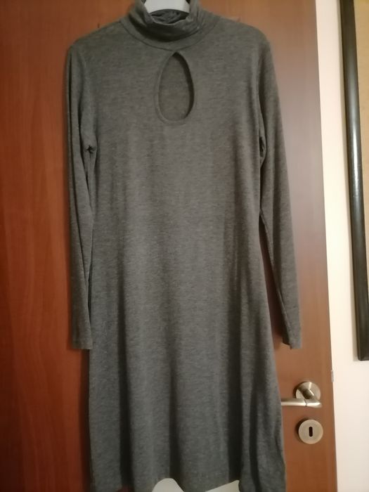Sukienka z golfem bawełniana szara M-ka