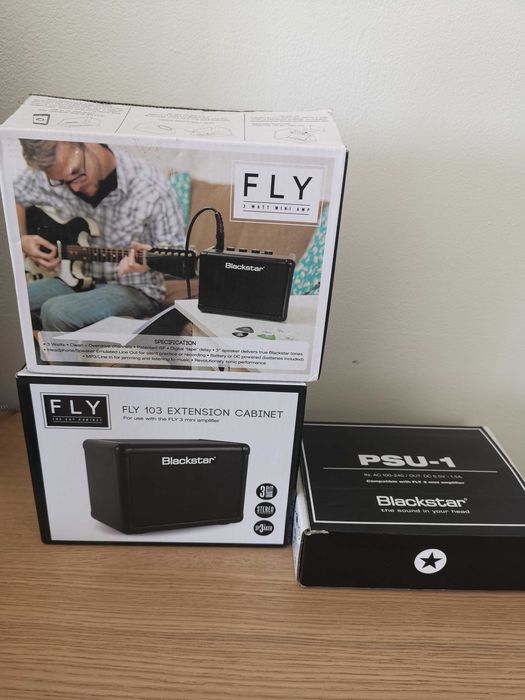 Amplificador blackstar mini fly 3 com cab de extensão