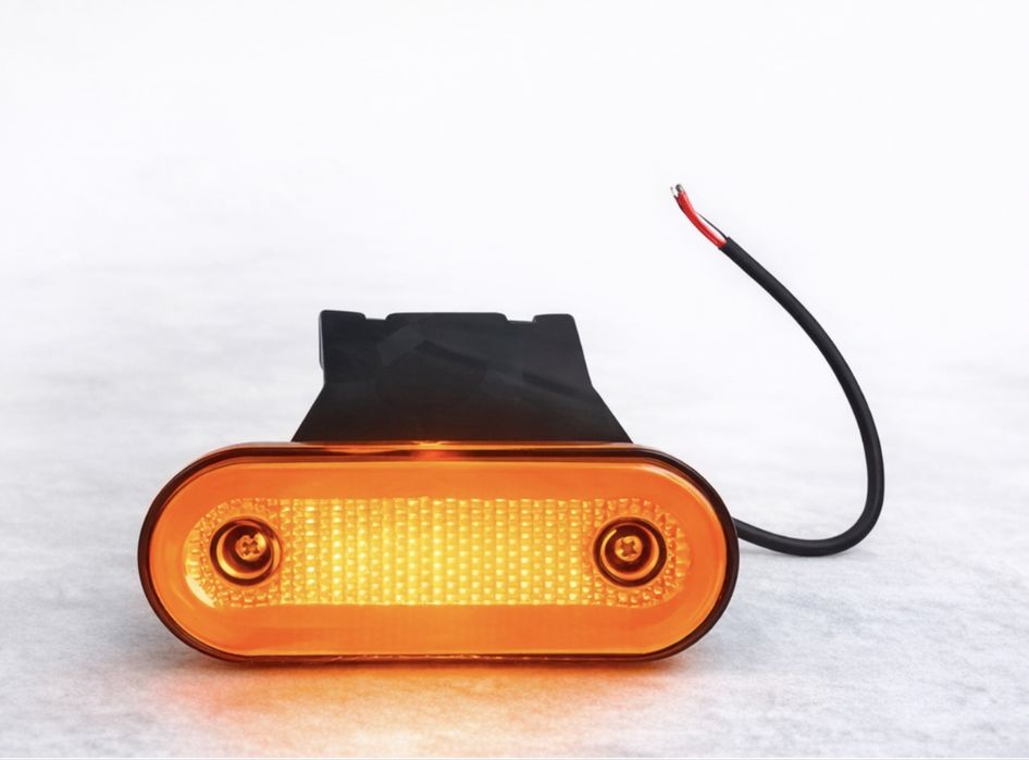 Бічний габаритний ліхтар (оранжевий, LED) з кріпленням