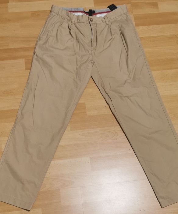 Tommy Hilfiger - beżowe eleganckie bawełniane spodnie roz. 32/34