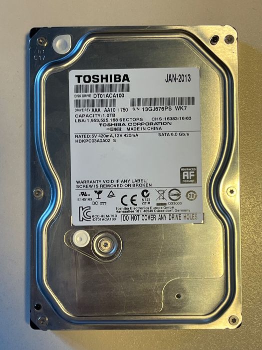 hdd toshiba 1tb - купить комплектующие для ПК - Цена на OLX.ua