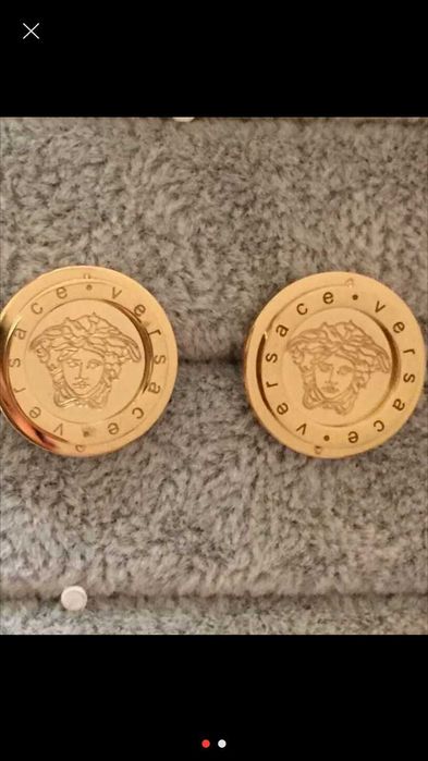 kolczyki styl Versace pozłacane 18k