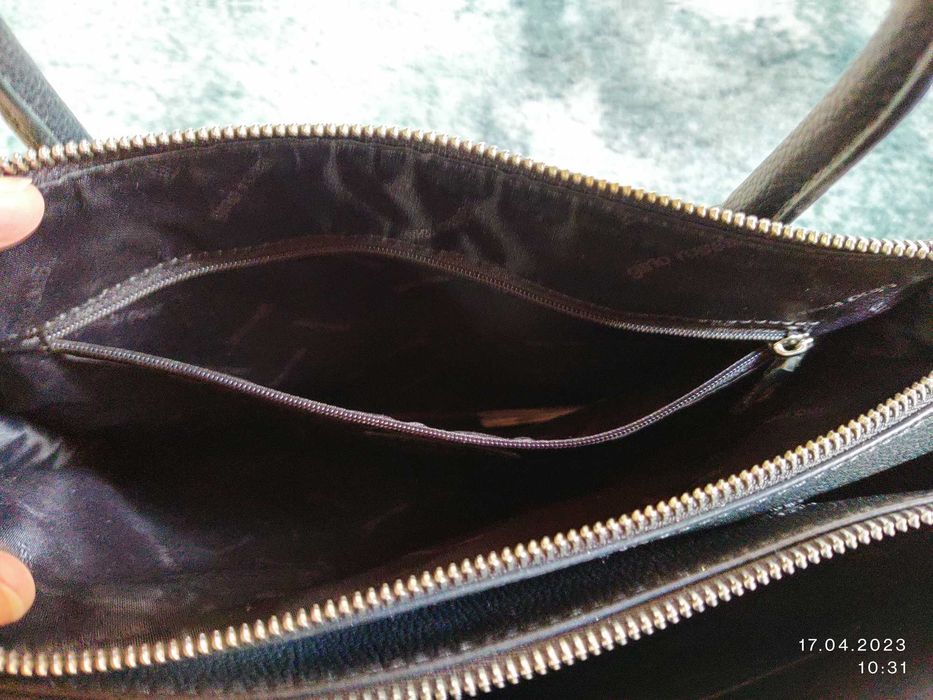 Klasyczna, skórzana torba na laptopa marki Gino Rossi