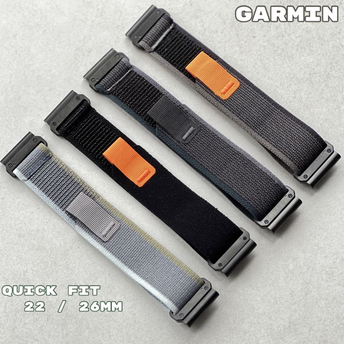 Нейлоновий ремінець на липучці для Garmin QuickFit 22 / 26мм браслет
