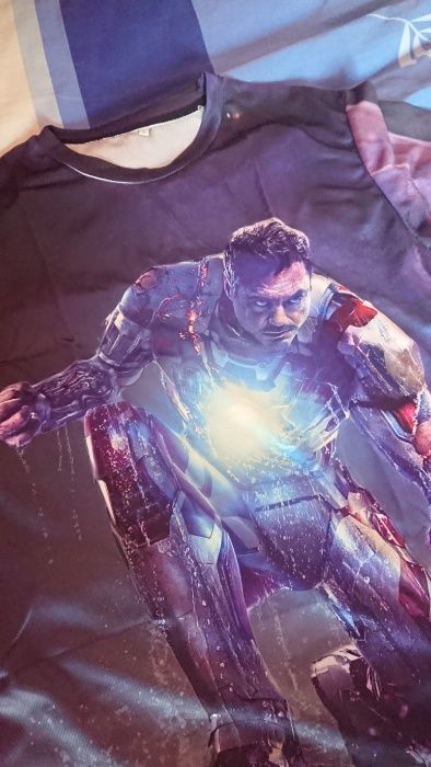 Koszulka IRON MAN Avengers Ciemna Czarna rozmiar L Męska Damska Unisex