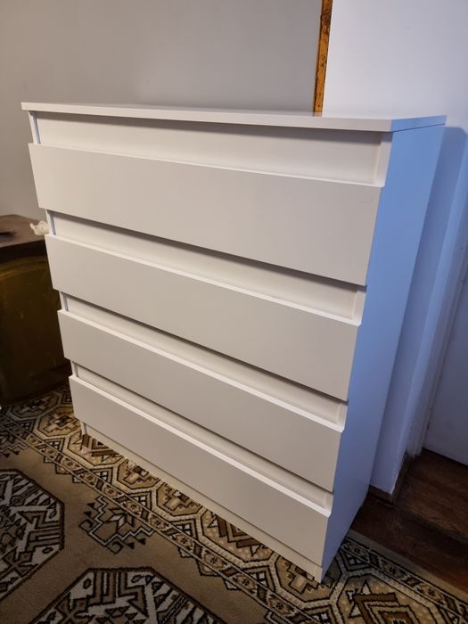 Komoda biała 90cm 4 szuflady