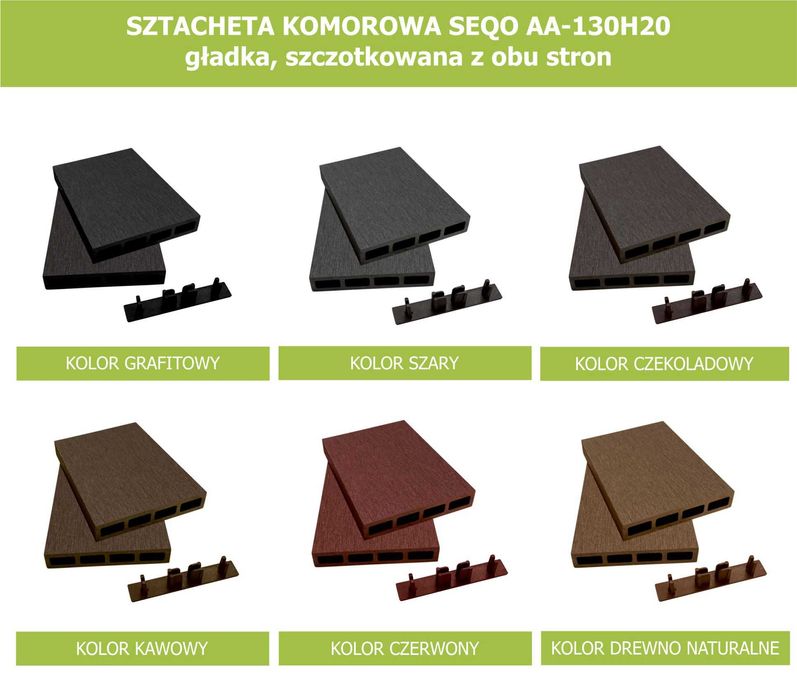 Sztacheta kompozyt komorowa SEQO AA-130H20 gładka szczotkowana 0,95m