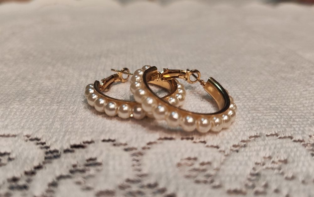 Kolczyki koła z perełkami