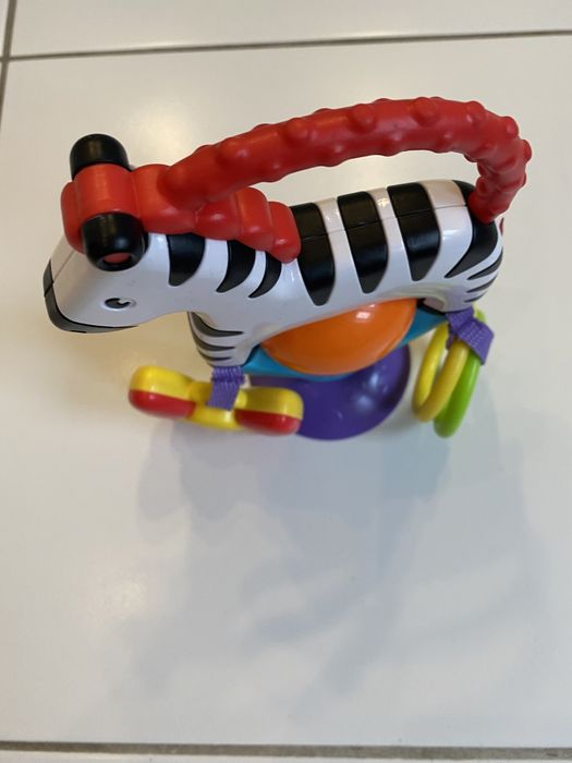 Fisher price zebra grzechotka, gryzak z przyssawką