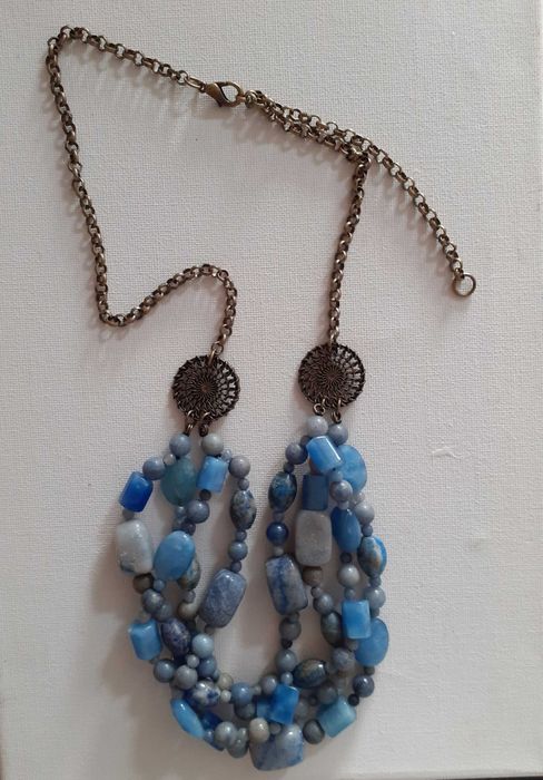 Colar pedras naturais azuis Massimo Dutti