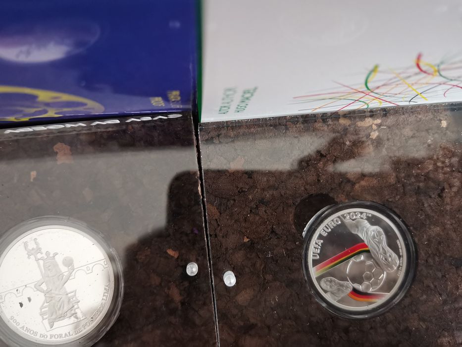 Conjunto 2 moedas prata proof - Foral e UEFA