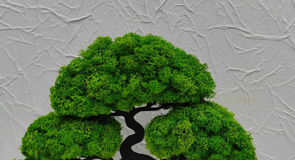 Drzewo bonsai mech 3D stojące Dzień Babci Dziadka postać UV dow tekst