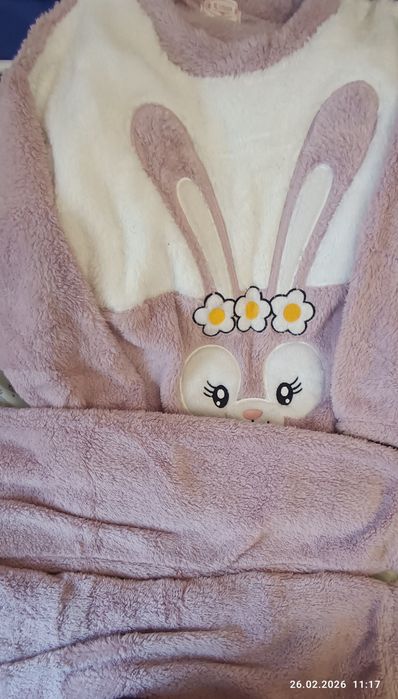 Піжама жіноча тепла з зайцем   XL 1 шт