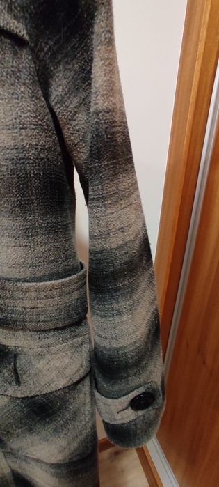 Gray Overcoat with Plaid Pattern by Clockhouse64740889364737123