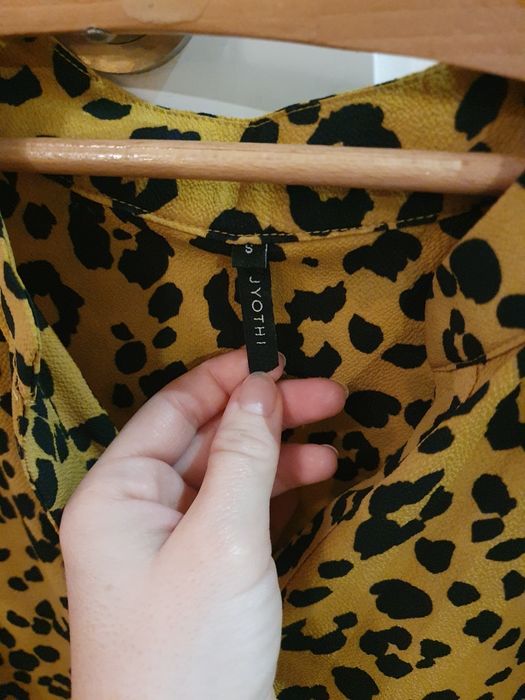 Sukienka żółta pantera, centki