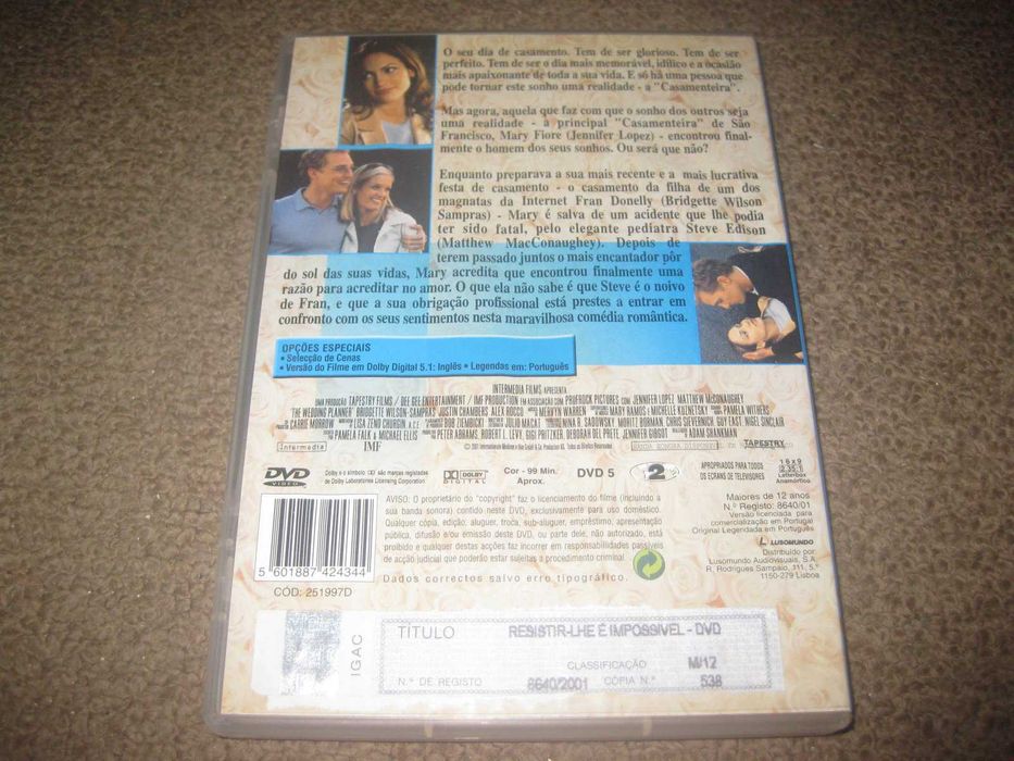 DVD "Resistir-lhe é Impossível" com Jennifer Lopez
