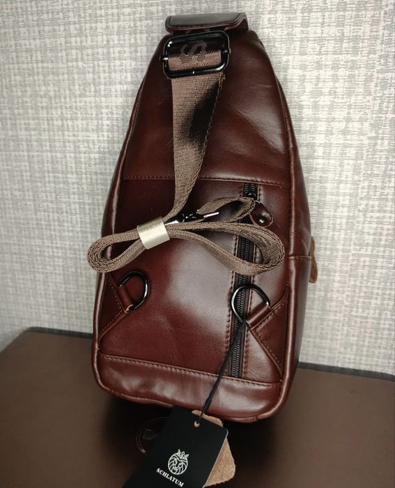 Сумка слінг, чоловіча, шкіряна, кожана.