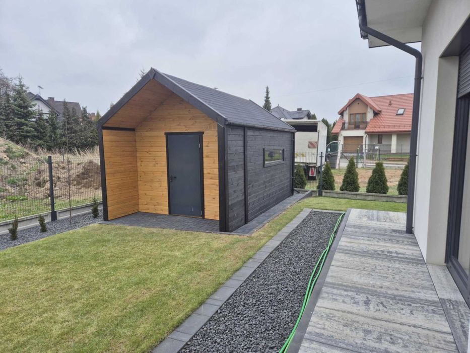 • • • • Domek z pergolą • • • • D20 II 5x3 m producent DREWNOTRIK