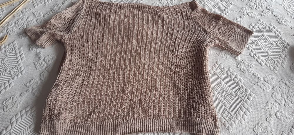 Bolero/casaco malha castanho claro