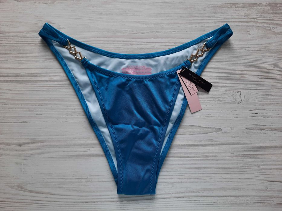 Купальник пуш-ап бандо Victoria's secret зеленый бирюзовый S M стразы голубой синий 70А 75В 85А 85В 90А 90В  с топом мягкая чашка в пальмовые листья