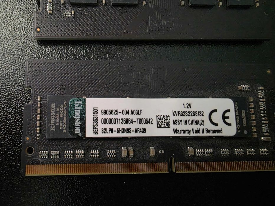 Laptop RAM Kingston KVR32S22S8/32 · DDR4 · 3200MHz · 64GB (2x32GB)