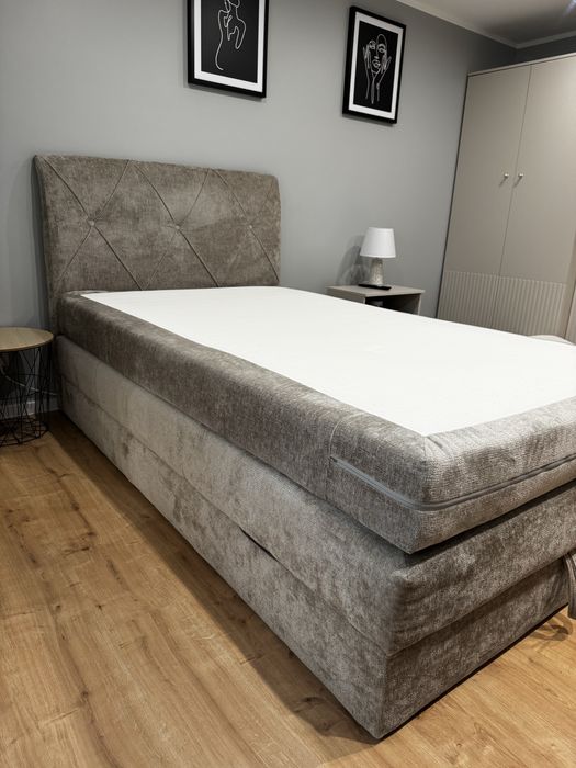 Łóżko kontynentalne 120x200 ze skrzynią – IDEALNY STAN