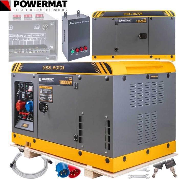 POWERMAT Agregat Prądotwórczy Generator Prądu Diesel 18kw PM1227