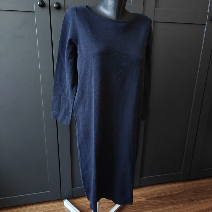 Sukienka sweterkowa bawełna dopasowany L rękaw 3/4 Tommy Hilfiger