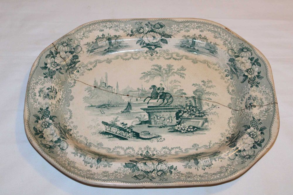 Travessa Faiança Inglesa, carimbo "Stone China  - C J SHAM",  sec XlX