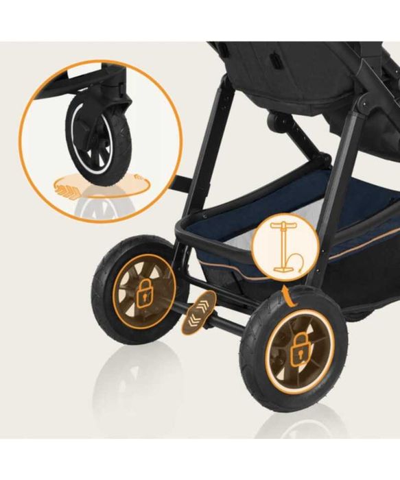 WÓZEK 3w1 Spacerówka - Gondola + Fotelik Lionelo AMBER