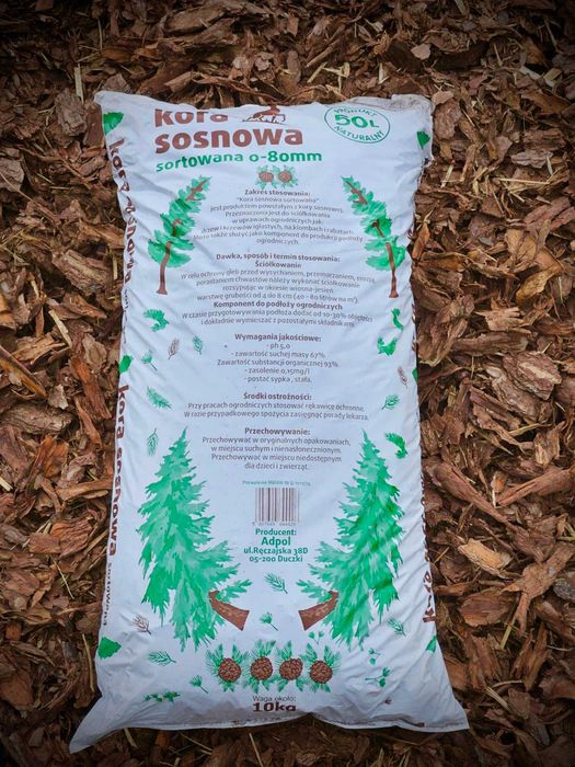 Kora Sosnowa Sortowana Ziemia Torf Podłoża