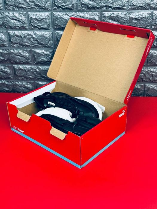 Кожаные черные кросовки на платформе Puma / черно белые женские красивки пума 36 размер / цена 499 грн / успей забрать