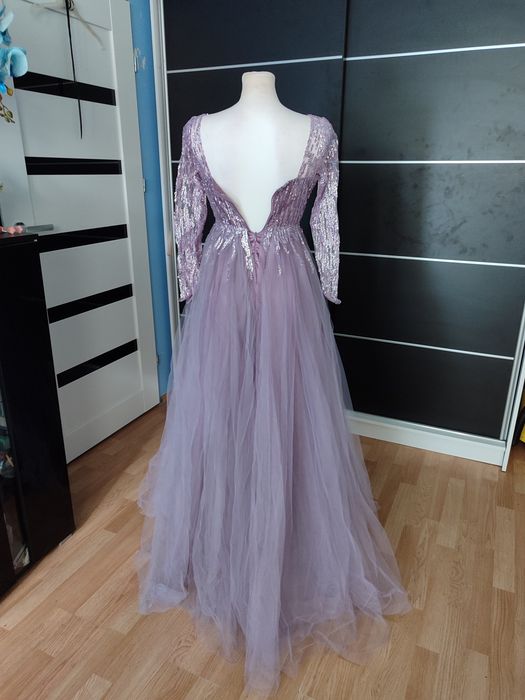 Suknia maxi wrzosowa