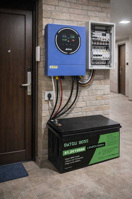 Резервное электропитание Инвертор Anenji 5 кВт 48 В Аккумулятор 100Ah