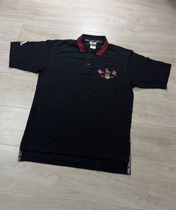 Мужская редкая винтажная футбольная футболка поло Adidas Benfica