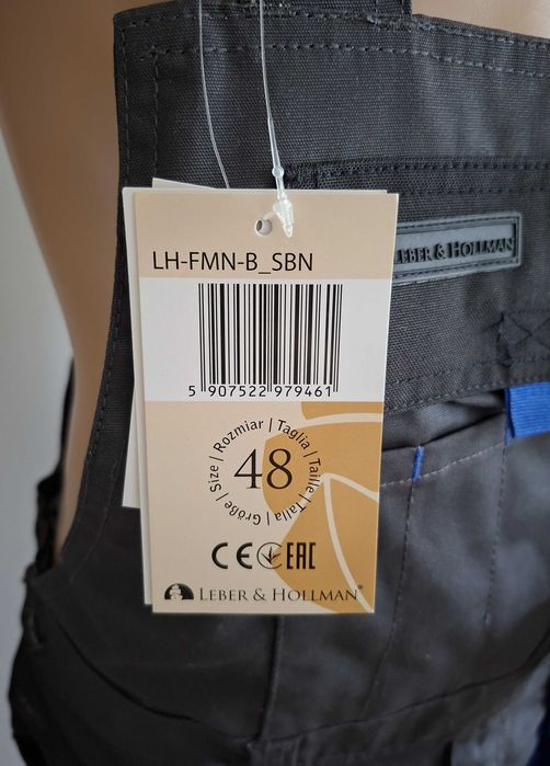 Spodnie ogrodniczki na szelkach Leber&Hollman r. 48