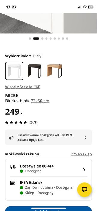 Biurko ikea biale