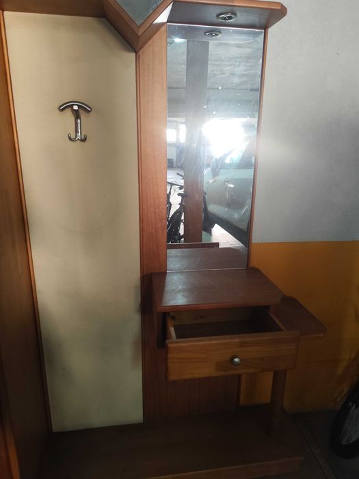 Conjunto de 2 armários para hall de entrada - madeira maciça e pesada (muito robustos)