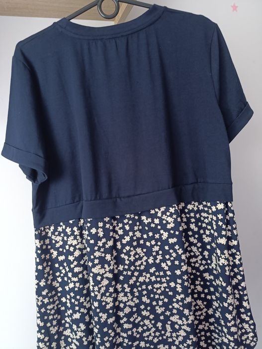 C&A rozmiar XL 42 granatowa bluzka ciążowa dla mamy kwiaty