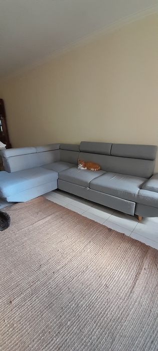 Sofá chaise longue com gaveta cama