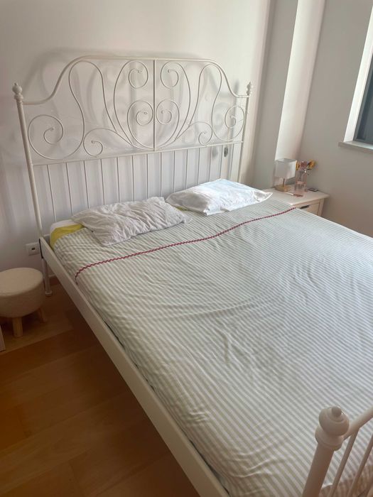 cama ferro branco