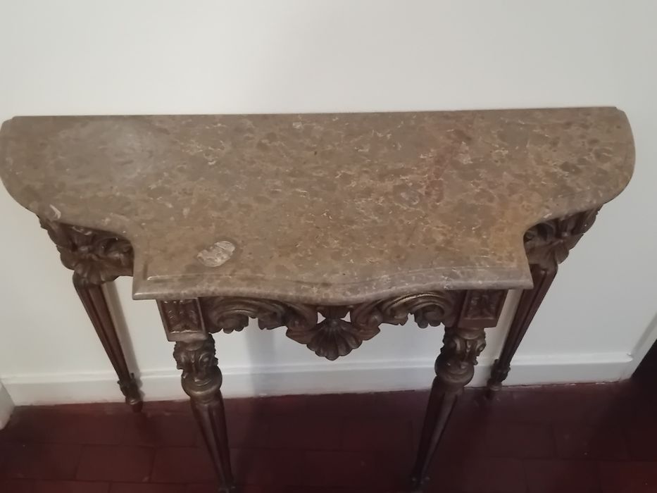Mesa-consola clássica com tampo em pedra - Não telefonar