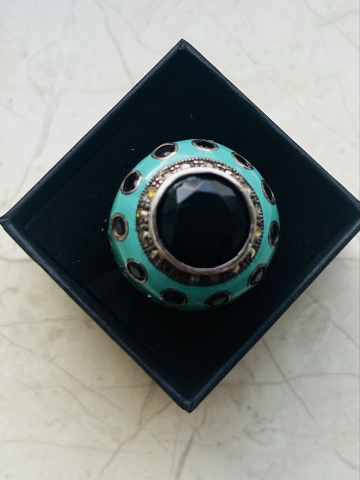 Серебро-гранат-кольцо-серьги