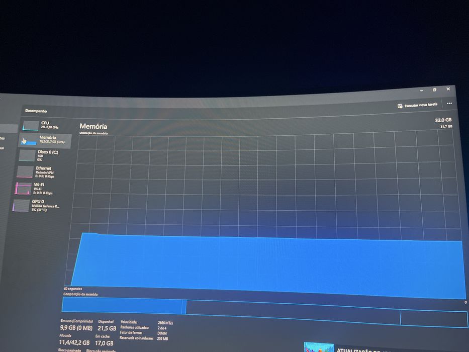 Pc Gaming RTX4060 TI, I9 12 Geração, 32G Ram