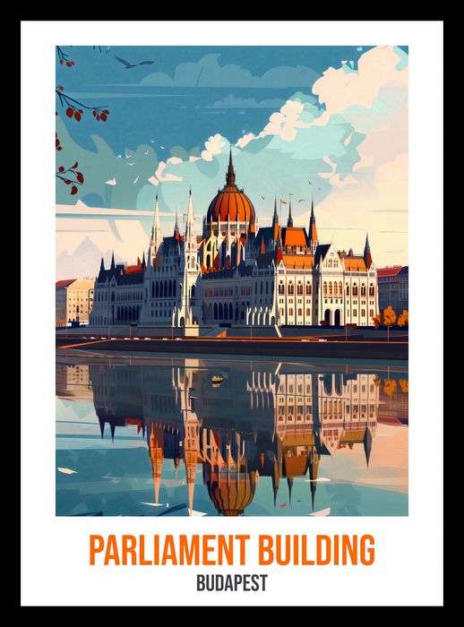 Plakat 20,5x28,4cm Parliament Building, Budapest