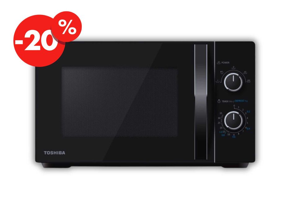 Nowy Kuchenka Mikrofalowa Toshiba Z Grillem 20L 700W Czarna - OKAZJA