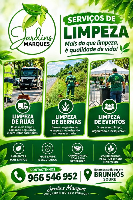 Serviços de jardinagem e limpezas
